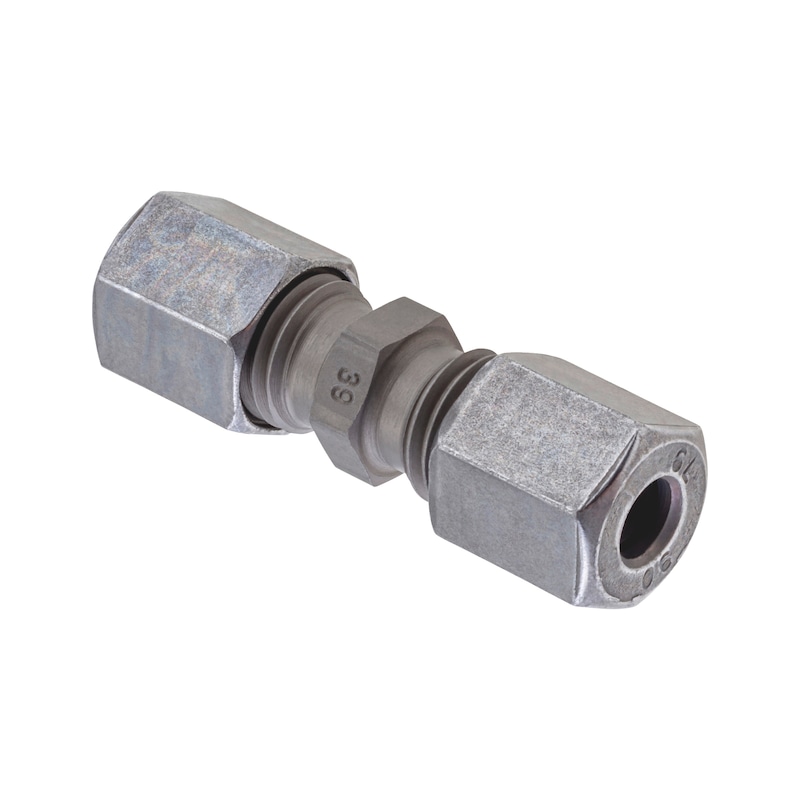 Straight cutting ring fitting ISO 8434-1, zinc-nickel-plated steel - 1