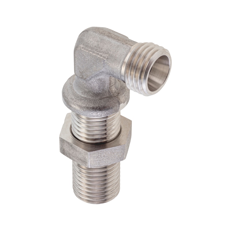 90° angled bulkhead fitting ISO 8434-1, stainless steel 1.4571 - 1