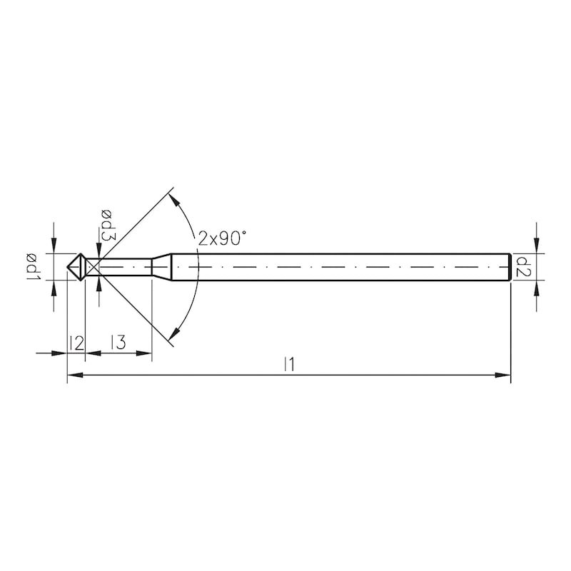 SC forward and reverse deburring tool 2x90° - 2