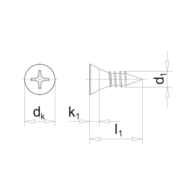 100 Edelstahl V2A Senkkopf Blechschrauben DIN 7982 A2 4,2x25 -C-H