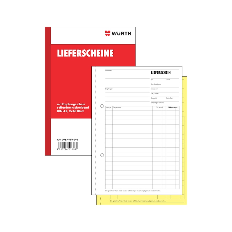Lieferscheinbuch - FORMULAR-LIEFERSCHEINE