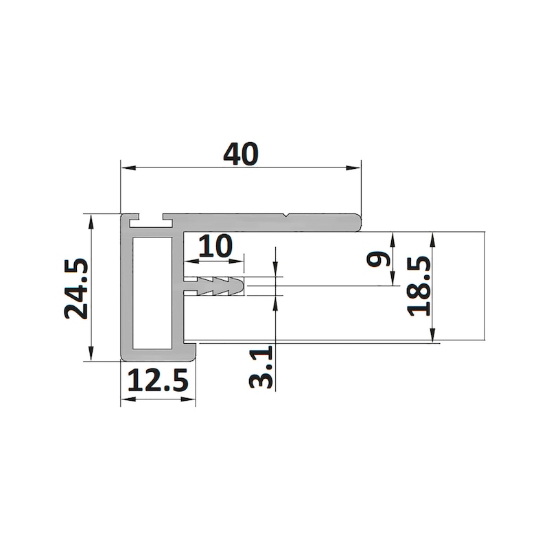 Aluminium handle strip For sliding doors SGL-A3 - 2