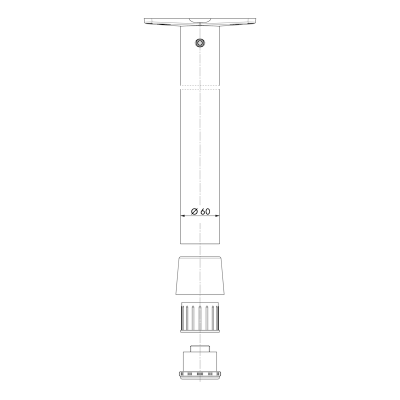 Table leg With a length of 1,230 mm for individual adjustment - 3
