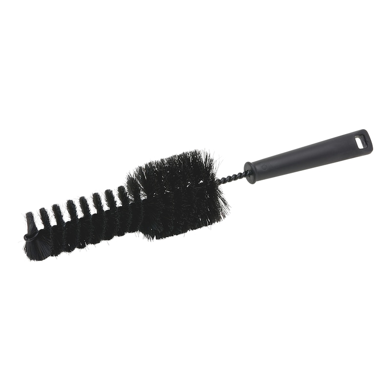 Rim brush With split, diagonally arranged bristles for effective cleaning