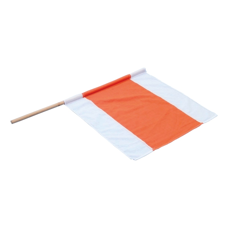 Warnflagge (rot - weiss) mit Kunststoffstab für Schneepflug