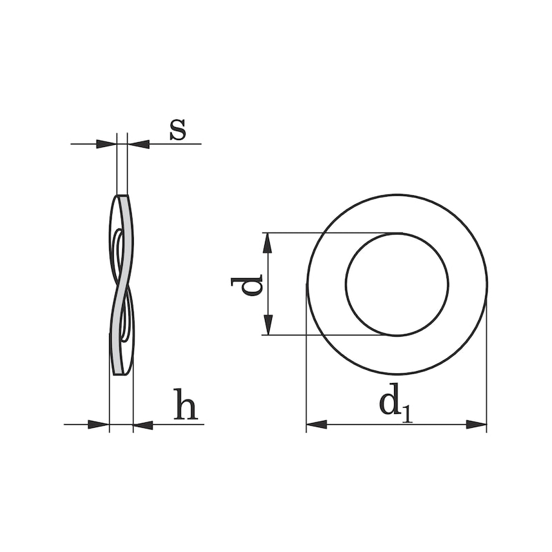 Rondella elastica, forma B DIN 137, acciaio inossidabile A2, forma B, corrugata - RONDELLA-ELAST-DIN137-B-A2-D8,4
