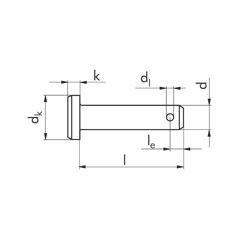 Stud with small head DIN 1434, steel, zinc-plated, blue passivated (A2K) - BLT-COTTER-DIN1434-(A2K)-10X70/3,2