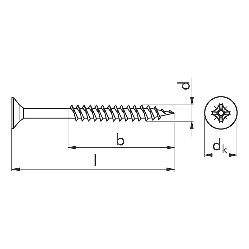 WÜPOFAST<SUP>®</SUP> zinc-plated blue chipboard screw - 2