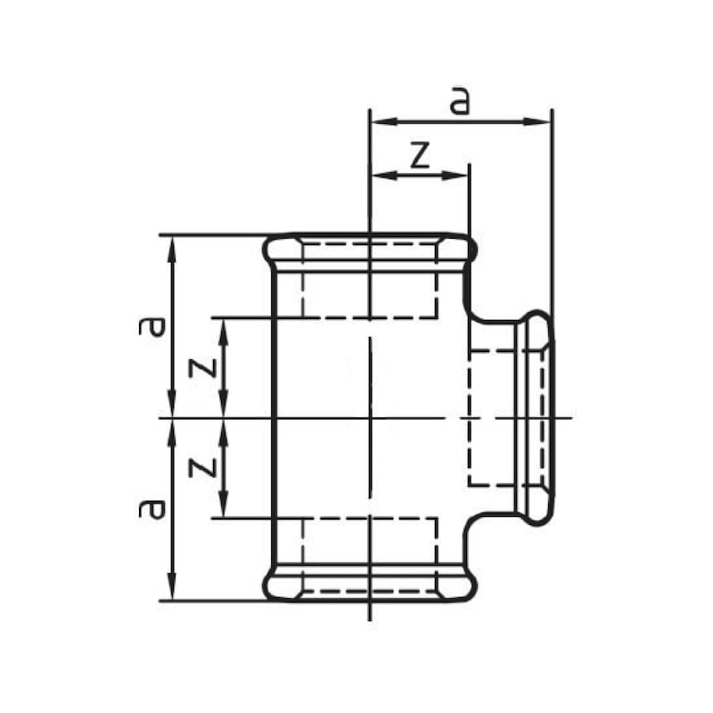 Závitové potrubné armatúry - MONTAZ-T-PCE.-V1/4-130-ISO-B1