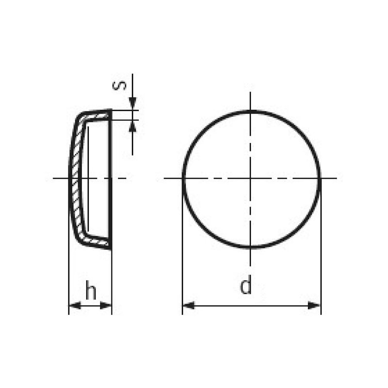 Verschlussdeckel DIN 443, Stahl blank, Form B - DECKL-VERSHL-DIN443-B-D10,0