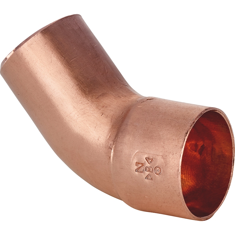 45° elbow, with solder connection and plug-in end EN1254, copper, 5040 - 1