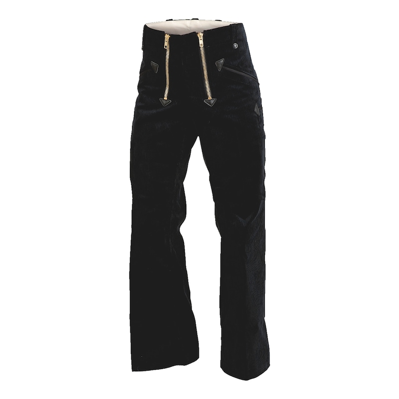 Wide wale corduroy tradesman's trousers with flared leg