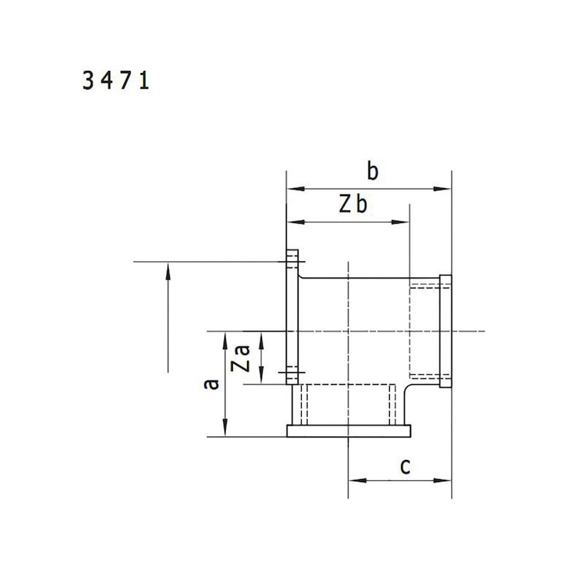 Deckenwinkel mit Dreiecks-Flansch EN1254, Rotguss, 3471 - 2