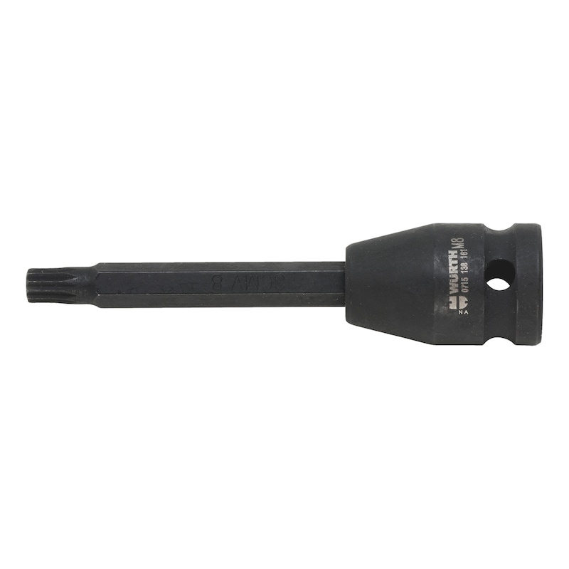 1/2 inch impact socket wrench insert Triple square - IMPSKT-1/2IN-XZN-LONG-WS8-M8X100