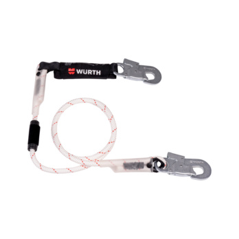 Lanyard with one-hand carabiner