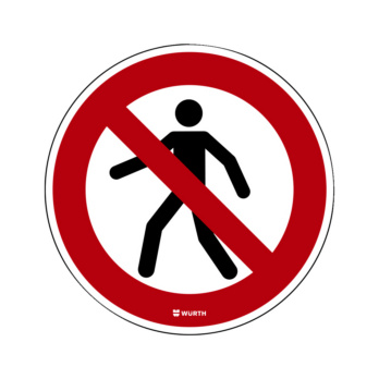 Self-adhesive floor sign - No pedestrians allowed