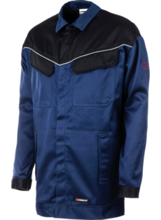 Arbeitsjacke blau für Schweißer, robust, schützt gegen thermische Gefahren durch Störlichtbögen, flammheemend