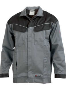 Arbeitsjacke grau für Schweißer, mit verdecktem Reißverschluss, robust, Schutzkleidung gegen thermische Gefahren durch Störlichtbögen