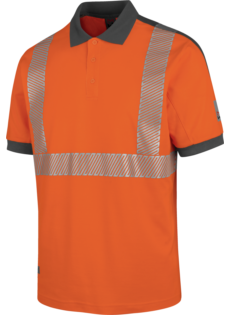 Warnschutz Poloshirt Neon EN 20471 2 orange anthrazit