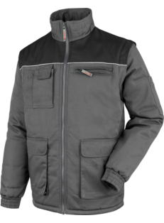 Wattierte Jacke mit abnehmbaren Ärmeln grau/schwarz