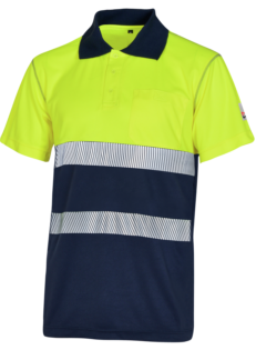 Polo Alta Visibilidad Cool Dry amarillo/marino