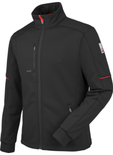 Zwart fleecevest van hoge kwaliteit, stevig, elastisch, comfortabel, sportief en modern design.