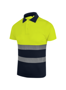Polo MC Double Capa Alta Visibilidad Amarillo/Azul