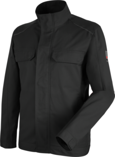 Hautfreundliche Bundjacke, metallfreie Handwerkerjacke, bequeme Arbeitsjacke ISO 15797, Jacke für professionelle Reinigung geeignet, schwarze Jacke für Dachdecker