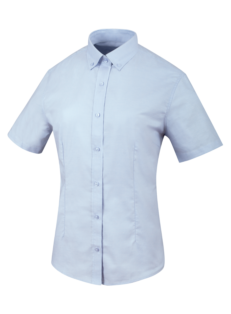 Camisa Manga Corta Oxford Mujer Celeste