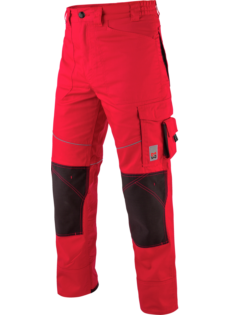 Rote Arbeitshose für Handwerker und Lagerarbeiter, robustes und elastisches Gewebe, EN 14404 zertifiziert