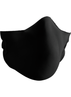 Trageangenehme Mund-Nasen-Maske in Schwarz im praktischen 5er Pack, wiederverwendbar und waschbar bei 60 Grad Normalwäsche