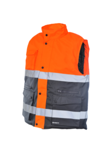 Chaleco de Trabajo Alta Visibilidad 2/1 Naranja/Gris