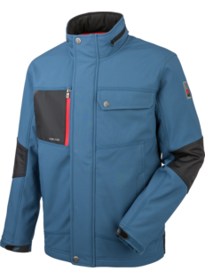 Softshelljacke in Blau, atmungsaktiv & pflegeleicht, hoher Tragekomfort, für Wind- und Wetter geeignet, praktische Taschen