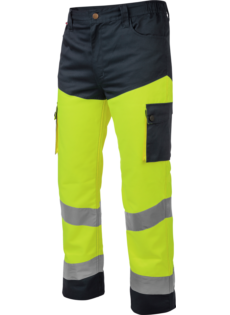 Würth MODYF high-visibility werkbroek, geel/marineblauw