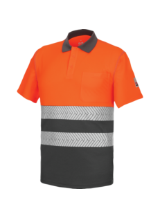 Polo Manga Corta Lumen Pro Naranja/Gris