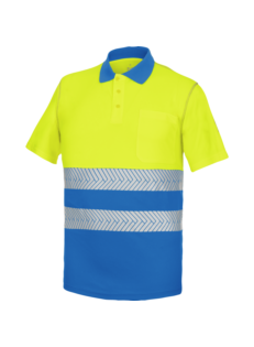 Polo Manga Corta Lumen Pro Amarillo/Azul Real