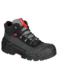 Vorderansicht grauer Sicherheitsstiefel Cronos Mid Tex, wasserabweisendem, Michelin Sohle und hohem Tragekomfort