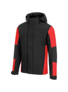 Softshell de travail JOB+ BICOLOR noire/rouge
