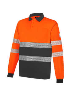 Polo Manga Larga Lumen Pro Gris/Naranja