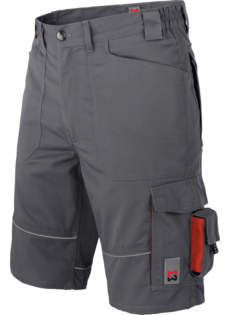 Arbeitsbermuda in Grau, angenhemer Tragekomfort, Shorts für den Sommer, elastischer Bund, sportlicher Look