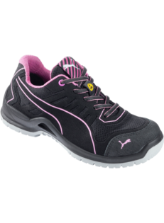 Sportieve beschermende schoenen voor vrouwen, licht, comfortabel en modern, S1P ESD SRC, zwart en roze