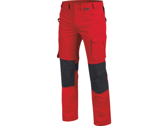 Pantalón de trabajo multibolsillos con refuerzos cargo Vesin gris-rojo