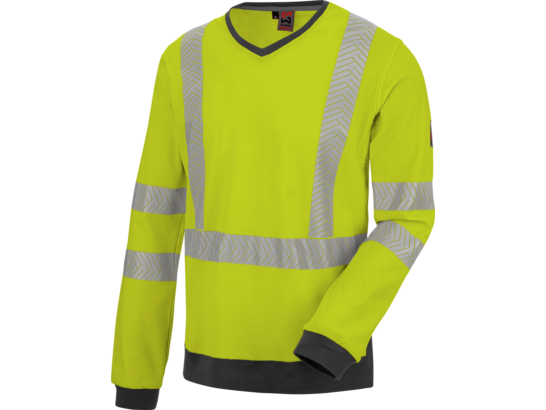 Sweat-Shirt haute visibilité‚ jaune fluo/marine EN 20471 