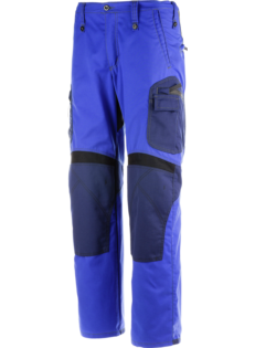 Arbeitshose blau für Elektriker und Handwerker, elastisches und pflegeleichtes Material, EN 14404, Systemtaschen Anbringung