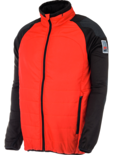 Wattierte Jacke für Arbeit und Freizeit in Rot, Aramid Optik, Outdoor Look, aus Polyamid, praktisch und leicht, modern und schmutzabweisend, mit elastischen Ärmelbündchen und Daumenlöchern