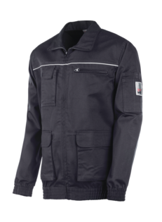 Vest met blauwe ceintuur voor technici, lichte en elastische stof, met functionele zakken.