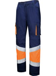 Pantalón de Trabajo Alta Visibilidad Stretch Naranja/Marino
