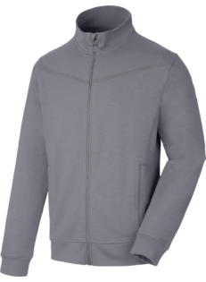 Moderne Sweatjacke, Arbeitsjacke mit Tragekomfort, graue Jacke mit praktischen Details, ideal geeignet für den Frühling oder Herbst
