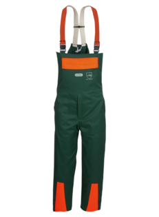 Komfortable Arbeitslatzhose für Wald- und Forstarbeiten, Schnittzschutzlatzhose mit mehreren Taschen, Schnittscutzhose mit Hosenträgern