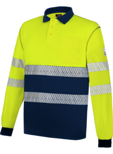Polo Manga Larga Lumen Pro Amarillo/Azul Marino